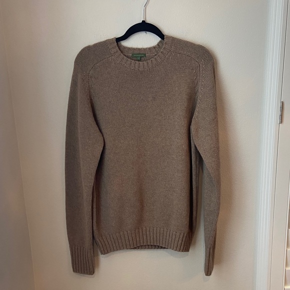 Sid Mashburn 100% Cashmere Crewneck Sweater Tan Camel Size L
